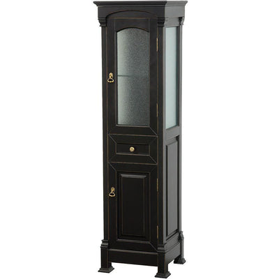 Andover 18 in. W x 16 in. D x 65 in. H Bathroom Linen Storage Tower Cabinet in Antique Black