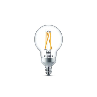 Philips 40-Watt Equivalent G16.5 Dimmable Candelabra Base LED Light Bulb with Dimming Effect, Soft White (4-Pack) - Super Arbor