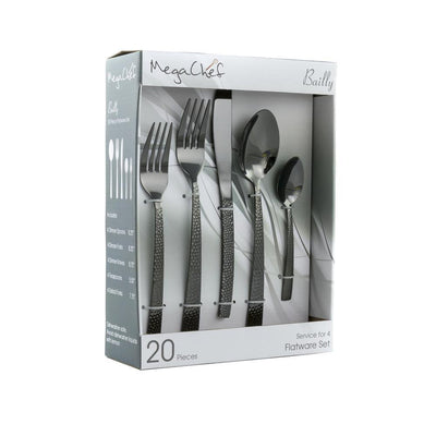 Baily 20-Piece Black Stainless Steel Flatware Set (Service for 4) - Super Arbor