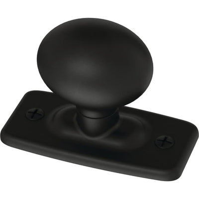 Iron Craft 1-1/4 in. (32 mm) Matte Black Cabinet Knob with Backplate - Super Arbor