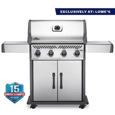 NAPOLEON Rogue XT Stainless Steel 4-Burner Natural Gas Grill with Integrated Smoker Box - Super Arbor
