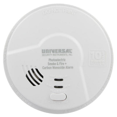 10-Year Sealed, Battery Operated, 2-In-1 Photoelectric Smoke and Carbon Monoxide Detector, Microprocessor Intelligence - Super Arbor