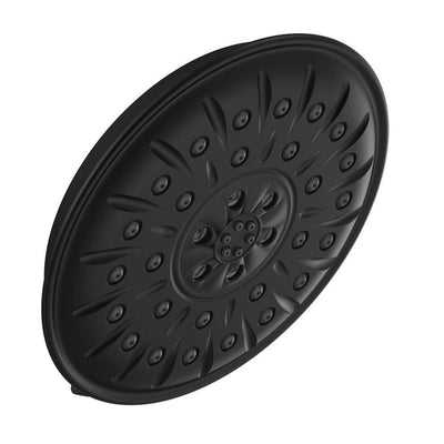 4-Spray 8.3 in. Single Wall Mount Fixed H2Okinetic Shower Head in Matte Black - Super Arbor