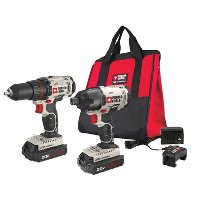 20-Volt MAX Lithium-Ion Cordless Combo Kit with (2) Batteries 1.3 Ah, Charger and Bag - Super Arbor