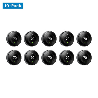Nest Learning Thermostat 3rd Gen in Mirror Black 10-pack - Super Arbor