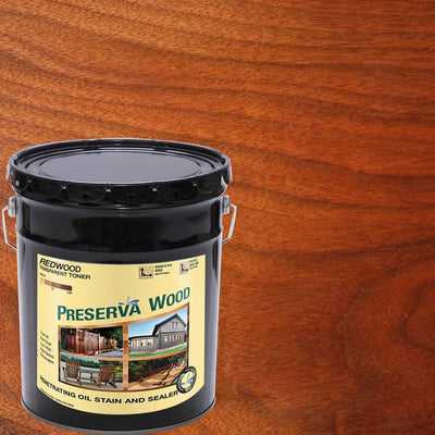 Preserva Wood 5 Gal. Oil-Based Redwood Penetrating Exterior Stain and Sealer - Super Arbor