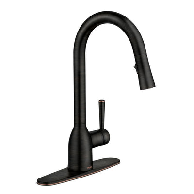 Adler Single-Handle Pull-Down Sprayer Kitchen Faucet with Power Clean and Reflex in Mediterranean Bronze - Super Arbor