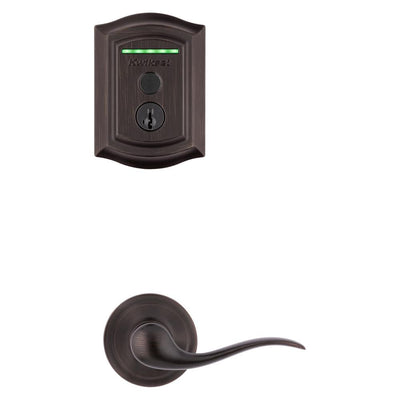 Halo Touch Venetian Bronze Traditional Fingerprint WiFi Elec Smart Lock Deadbolt Feat SmartKey Security w/ Tustin lever - Super Arbor