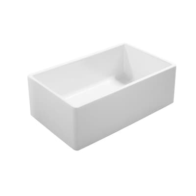 SINKOLOGY 33-in x 18-in Crisp White Single Bowl Tall (8-in or Larger) Undermount Apron Front/Farmhouse Residential Kitchen Sink