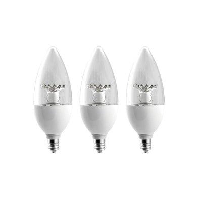 EcoSmart 60-Watt Equivalent B11 Dimmable LED Light Bulb Soft White (3-Pack) - Super Arbor