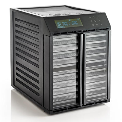 10-Tray Black Electric Food Dehydrator with Smart Controller, 2-Drying Zones with Adjustable Time and Temperatures - Super Arbor