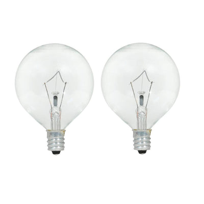 Sylvania 60-Watt Double Life G16.5 Incandescent Light Bulb (2-Pack) - Super Arbor
