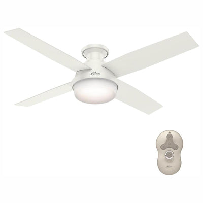 Dempsey 52 in. Low Profile LED Indoor Fresh White Ceiling Fan with Universal Remote - Super Arbor