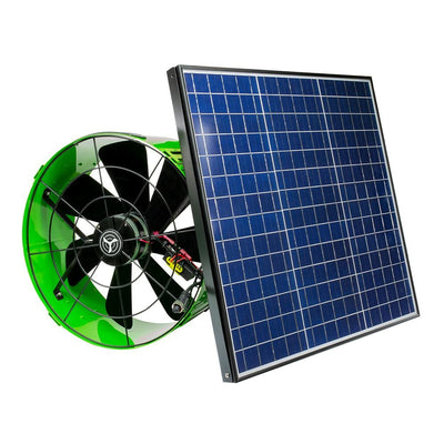 40-Watt Hybrid Solar/Electric Powered Gable Mount Attic Fan with Included Inverter - Super Arbor