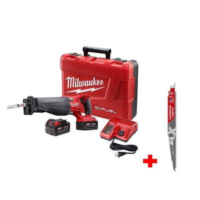 M18 FUEL 18-Volt Lithium-Ion Brushless Cordless Sawzall Reciprocating Saw Kit with Carbide Teeth The AX SAWZALL Blade - Super Arbor