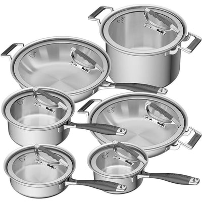 CookCraft by Candace 12-Piece Stainless Steel Cookware Set - Super Arbor