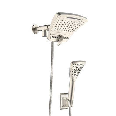 6-spray 8 in. High Pressure Dual Shower Head and Handheld Shower Head with Body spray in Brushed-Nickel - Super Arbor