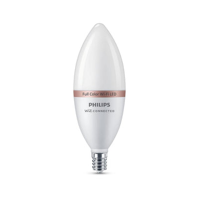 Philips Color and Tunable White B12 LED 40W Equivalent Dimmable Smart Wi-Fi Wiz Connected Wireless LED Light Bulb - Super Arbor