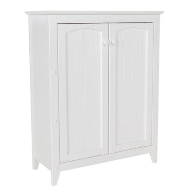 28-1/2 in. W x 36 in. H x 12-1/2 in. D Wood Bathroom Linen Storage Floor Cabinet in White - Super Arbor