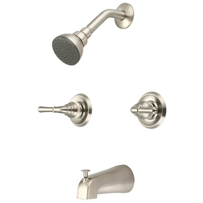 Elite 2-Handle 1-Spray Tub and Shower Faucet in Brushed Nickel (Valve Included) - Super Arbor