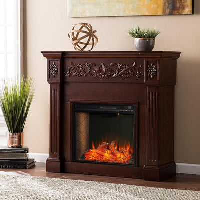 Stanton Alexa Enabled 44.5 in. W Electric Smart Fireplace in Rich Espresso - Super Arbor