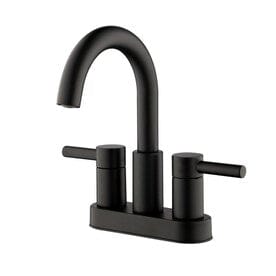 New Lower Price; Jacuzzi Duncan Matte Black 2-Handle 4-in Centerset WaterSense Bathroom Sink Faucet with Drain - Super Arbor