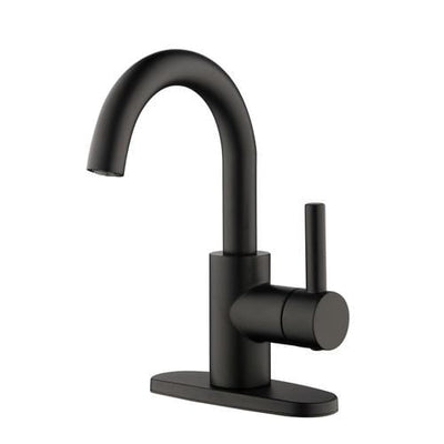 Jacuzzi Duncan Matte Black 1-handle 4-in Centerset WaterSense Bathroom Sink Faucet with Drain