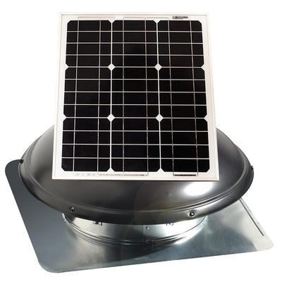 1820 CFM Black Galvanized Steel Solar Powered Attic Fan with Thermostat Controlled - Super Arbor