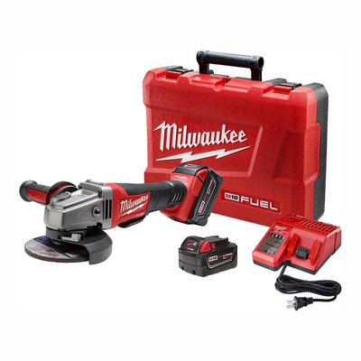 M18 FUEL 18-Volt Lithium-Ion Brushless Cordless 4-1/2 in. /5 in. Grinder W/ Paddle Switch Kit W/ (2) 5.0Ah Batteries - Super Arbor