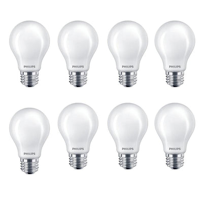 Philips 40-Watt Equivalent A19 Non-Dimmable Energy Saving Frosted Classic Glass LED Light Bulb Soft White (2700K) (8-Pack)
