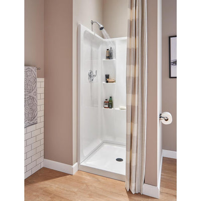 Classic 400 36 in. x 36 in. x 74 in. 3-Piece Direct-to-Stud Alcove Shower Surround in White - Super Arbor