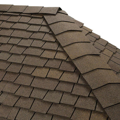 Timbertex Stone Wood Double-Layer Hip and Ridge Cap Roofing Shingles (20 lin. ft. per Bundle) (30-pieces) - Super Arbor