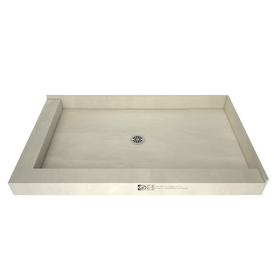 Redi Base 36 in. x 60 in. Double Threshold Shower Base with Center Drain and Polished Chrome Drain Plate - Super Arbor