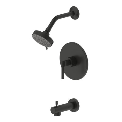 Saint-Lazare Single-Handle 4-Spray Settings Tub and Shower Faucet Set in Matte Black with Pressure Balance Valve - Super Arbor