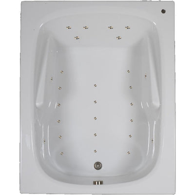 60 in. Acrylic Rectangular Drop-in Air Bathtub in White - Super Arbor