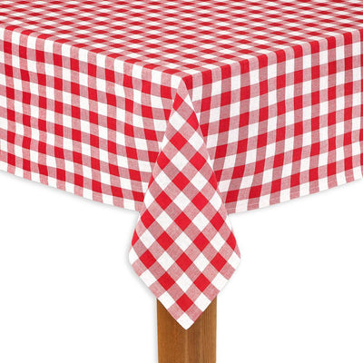 Buffalo Check 52 in. x 70 in. Red 100% Cotton Table Cloth for Any Table - Super Arbor