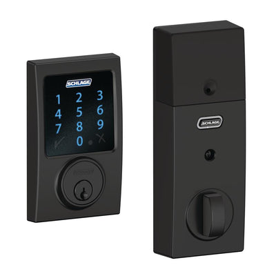 Century Matte Black Connect Smart Door Lock with Alarm - Super Arbor