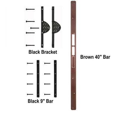 Home Protection Door Kit with Black Decor Bracket and Brown Bars - Super Arbor