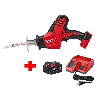 M18 18-Volt Lithium-Ion Cordless Hackzall Reciprocating Saw W/ M18 Starter Kit W/ (1) 5.0Ah Battery and Charger - Super Arbor
