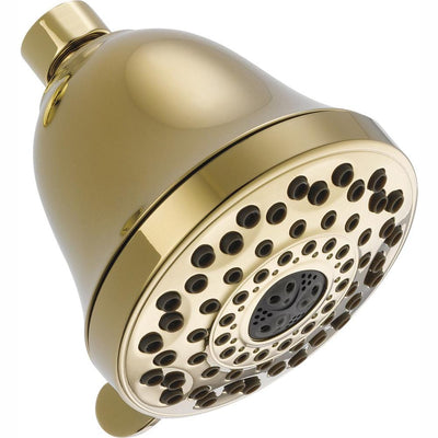 7-Spray 4.3 in. Single Wall Mount Fixed Shower Head in Polished Brass - Super Arbor