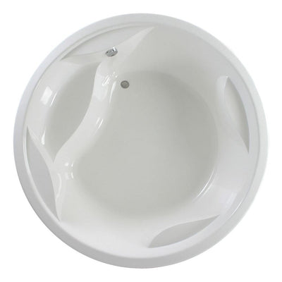 Allegra 6.23 ft. Acrylic Round Drop-In Non-Whirlpool Bathtub in White - Super Arbor