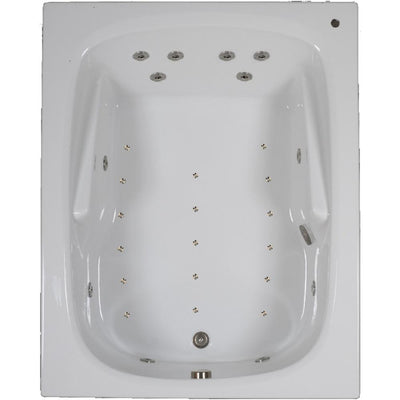 60 in. Acrylic Rectangular Drop-in Combination Bathtub in White - Super Arbor
