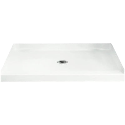 Accord 60 in. x 36 in. Single Threshold Shower Base with Center Drain in White - Super Arbor
