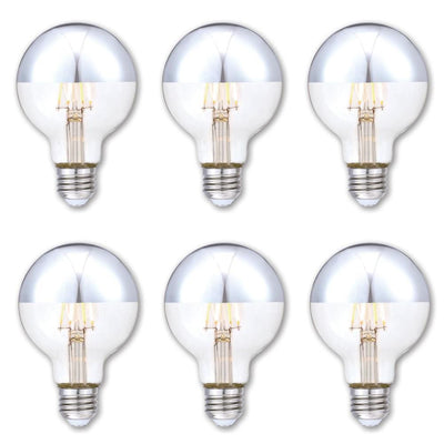 Westinghouse 40-Watt Equivalent G25 Dimmable Half Chrome Edison Filament LED Light Bulb Soft White (6-Pack) - Super Arbor