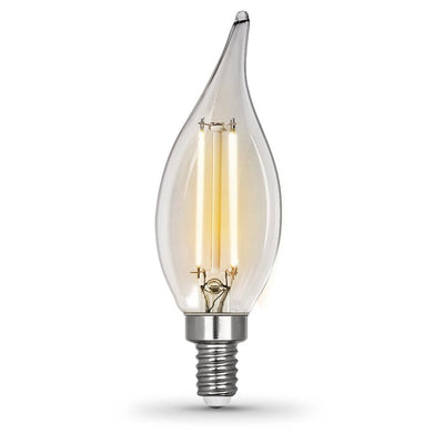 Feit Electric 40-Watt Equivalent CA10 E12 Candelabra Clear Glass Vintage Edison LED Light Bulb with Filament Bright White (48-Pack) - Super Arbor
