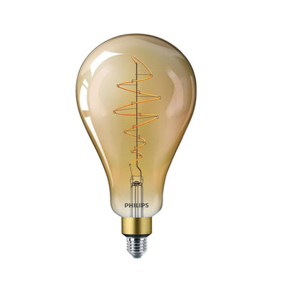 Philips 40-Watt Equivalent A50 Dimmable Vintage Glass Edison LED Large Light Bulb Amber Warm White (2000K) - Super Arbor