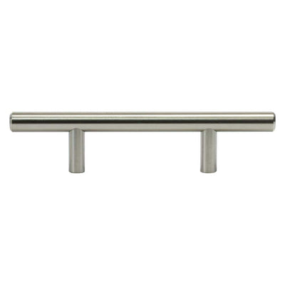 Solid 3 in. (76 mm) Center-to-Center Brushed Nickel Kitchen Cabinet Drawer T-Bar Pull Handle Pull (25-Pack) - Super Arbor