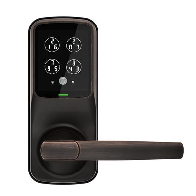 Secure Smart Touchscreen Keypad Door Latch Lock with Bluetooth, Venetian Bronze - Super Arbor
