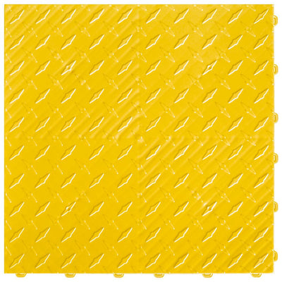 Swisstrax 15.75 in. x 15.75 in. Citrus Yellow Diamond Trax 9-Tile Modular Flooring Pack (15.5 sq. ft./case)