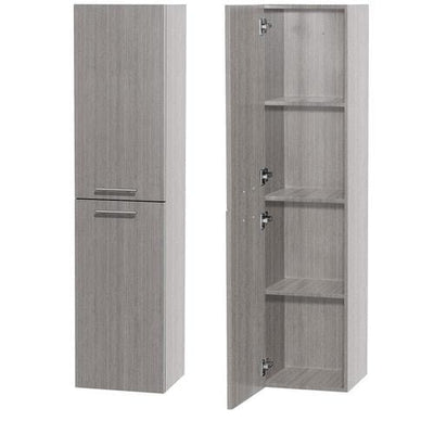 Wyndham Collection Bailey 13.5-in W x 56-in H x 12.25-in D Gray Oak Bathroom Wall Cabinet
